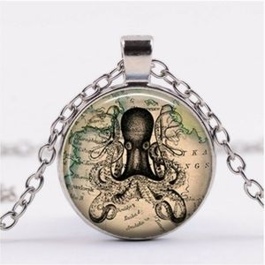 New Elusive Octopus Squid Kraken Silver Necklace.